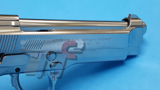 Gun Heaven Full Metal Beretta M92F Gas Blow Back Pistol (Full Marking/ with Licensed) (Silver) - Click Image to Close